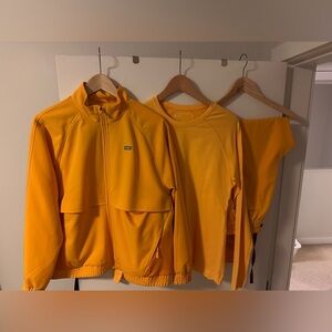 FIGS Emergency Yellow Mens Bomber jacket M Women’s Underscrub Uman pants L